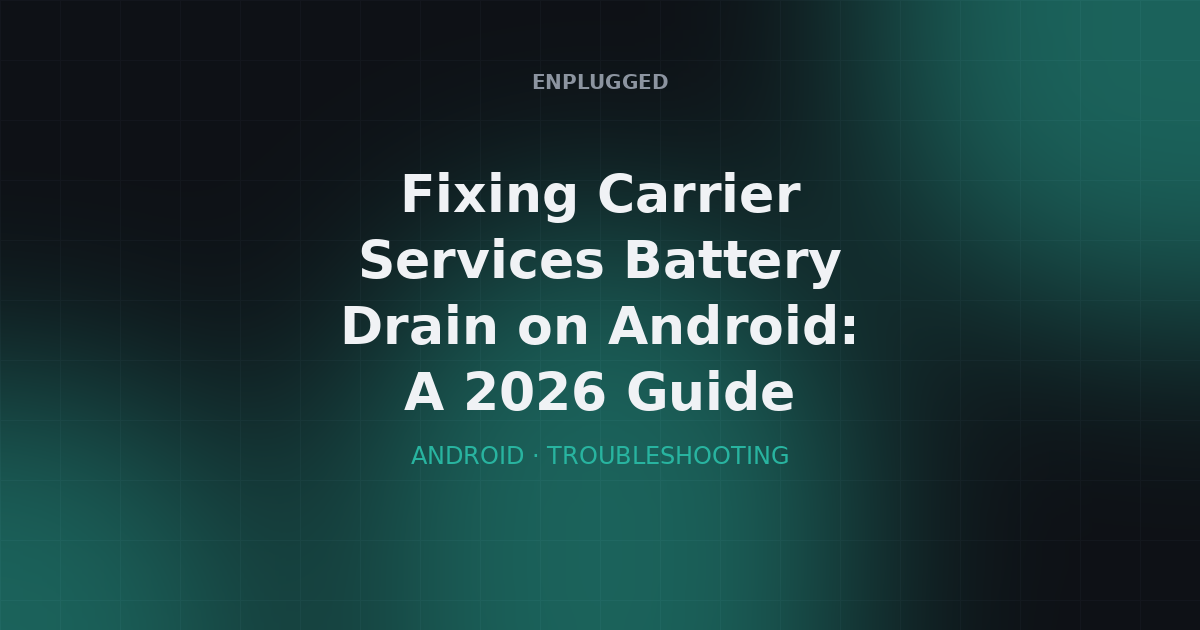 Fixing Carrier Services Battery Drain on Android: A 2026 Guide