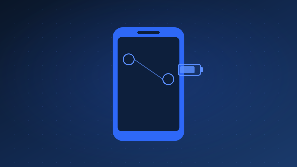 Abstract illustration of an iPhone outline with system service icons and battery indicator representing Find My Draining Your iPhone's Battery? How to Fix It