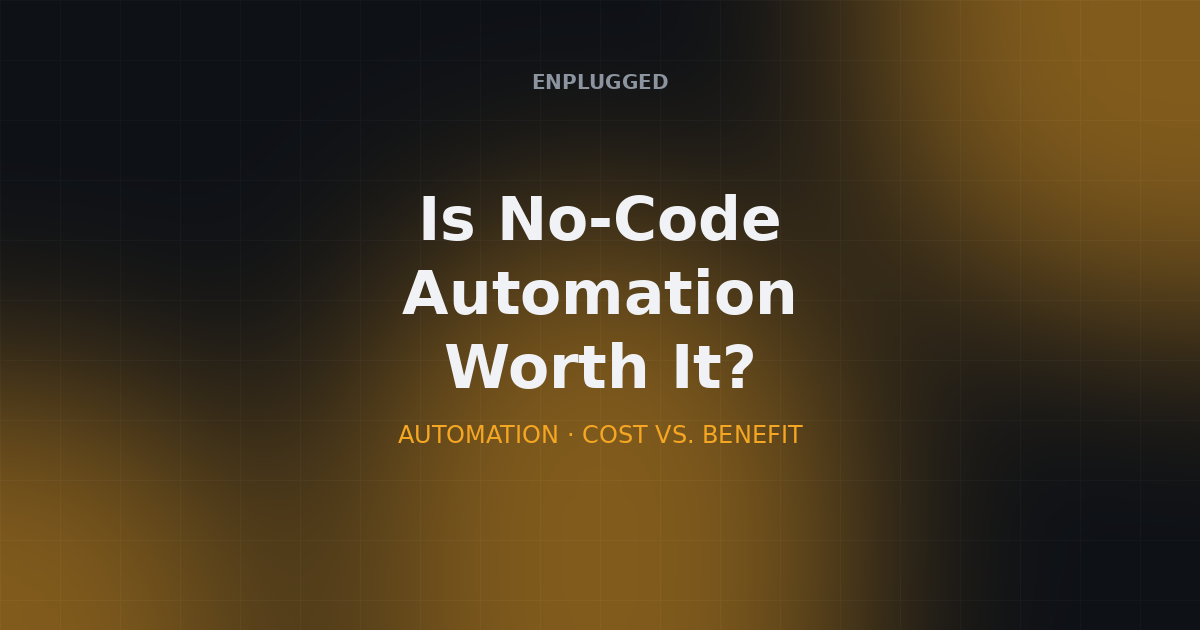 A scale weighing a clock against a stack of coins, representing the cost-benefit tradeoff of no-code automation